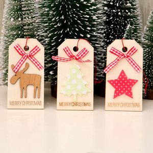 Nouvelles décorations de Noël, ornements de Noël en bois, pendentifs pour sapin de Noël, étiquettes en bois avec nœuds. - Product Image 2