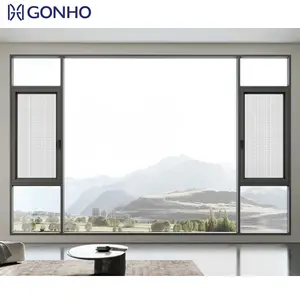 GONHO Windproof Hurricane Impact Glass Windows Opening Double Pane Aluminium Alloy Window Casement