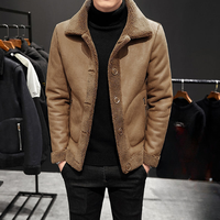 M-6XL 2023 hiver nouveau manteau en laine d'agneau revers ample chaud hommes vêtements d'extérieur mode décontracté épaissir mâle peut être porté des deux côtés veste