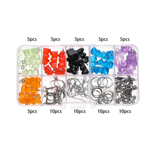 Crochets d'oreilles d'ours en résine, 10 compartiments, accessoires de bijoux DIY, ensemble coloré pour la création, printemps 2024, origine Jinhua - Product Image 2