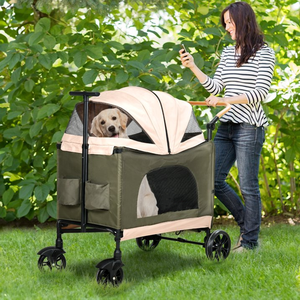 Carrito para Perros Grandes, 4 Ruedas, Plegable, con Giro de 360 Grados °   Carrito para Gatos y Cachorros con Ruedas Giratorias y Cesta de Almacenamiento - Product Image 4