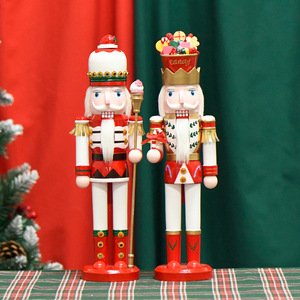 Décorations de Noël YUELIAN - Vente flash - Casse-noisettes en bois fait main de 38 cm - Ornements de Noël - Figurines pour cadeau du Nouvel An - Product Image 2