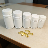 Flacon de stockage pharmaceutique rond en plastique pour pilules et comprimés, avec bouchon sécurité enfant, disponible en 100ml, 120ml, 150ml, 225ml, 300ml