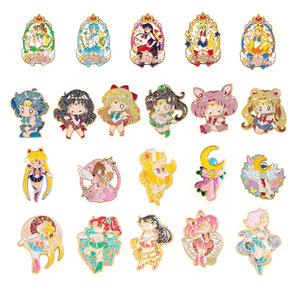 Broches DIY en métal, artisanat <span class=keywords><strong>Sailor</strong></span> <span class=keywords><strong>Moon</strong></span> Tsukino Usagi, colliers, porte-clés, bracelets, pendentifs, bijoux de revers, broches en alliage Anime - Product Image 3