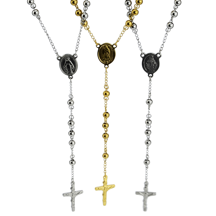 Acier Inoxydable Sainte Force Verset Biblique Collier de Prière Chrétienne Christ Croix Gravé Bible Seigneurs Collier de Prière