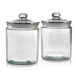مجموعة برطمانات شفافة محمولة مختومة منزلية وجرار مطبخ زجاجية - Product Image 1