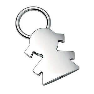 Portachiavi in metallo a forma di ragazza, finitura argento, regalo per donna - Product Image 1