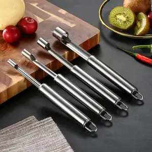 4 PCS/Set baja nirkarat pengupas buah Cherry merah tanggal Apple Pear Corer biji buah alat penghilang inti buah