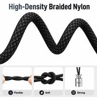 Cable de Extensión USB Tipo C de Carga Rápida 3A de 60W, Trenzado de Nailon Negro, Personalizado de Fábrica, 1m 2m 3m, Transferencia de Datos para iPhone y Android