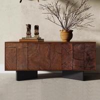 Console d'entrée multi-niveaux de style vintage mi-siècle JINXI avec étagères de présentation pour l'organisation de la maison
