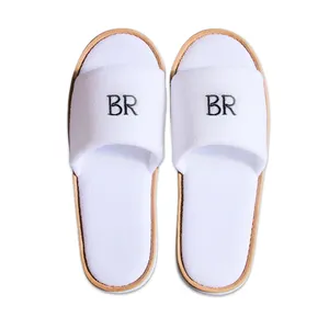 Wholesale Beauty Salon Spa Family Hotel Non-slip Open-Toe Guest Slippers Disposable Slippers Can Be Customized Logo