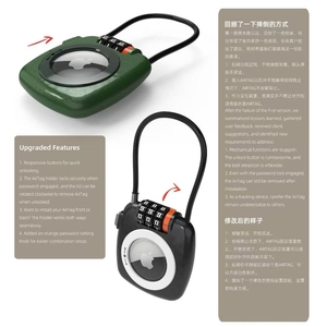 Hệ thống an ninh hành lý thẻ không khí với khóa mật khẩu 3 chữ số và khóa cáp để ngăn ngừa mất mát và trộm cắp vật có giá trị - Product Image 3