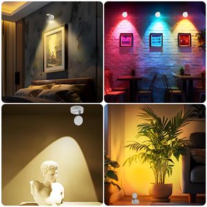 Prix de gros Mini veilleuse murale portable alimentée par batterie intérieur chevet télécommande RVB 13 couleurs Led Puck Light éclairage de fête - Product Image 5