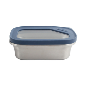Contenedor de Alimentos Rectangular de Acero Inoxidable con Tapa de Plástico Azul Hermética a Prueba de Fugas, Lonchera de un Solo Compartimento - Product Image 2
