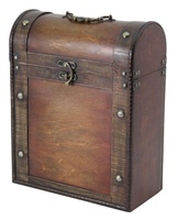Coffre de rangement en similicuir gravé sur mesure, style cave à vin antique, écologique, avec serrure, meuble en bois vintage, cadeaux uniques