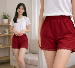 Luxury Womens Satin Sleepwear Shorts with <b>Lace</b> Lightweight Smooth Fabric <b>Elastic</b> Waist Home Nightwear Manufacturer - Product Image 4