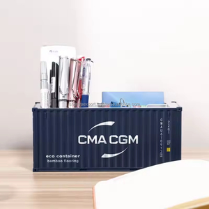 2025 Exhibition Showcase Luxury Gift Metal & <b>Plastic</b> Square Shipping Container-Shaped Temperature <b>Display</b> Pen Holder Card <b>Box</b> - Product Image 6