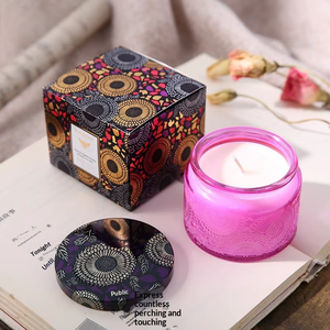 Vela Aromática de Cumpleaños con Diseño de Cielo Estrellado en Relieve, Vaso de Vidrio, Semielaborada, Sin Humo, Recuerdos de Boda, Regalo con Fragancia de Cera de Soja - Product Image 5