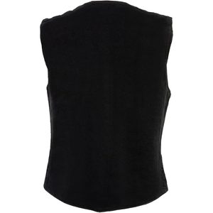 Chaleco de motociclista de mezclilla negra para mujer de cuero 2025 con cierre de 4 botones a presión Auto Racing Wear - Product Image 1
