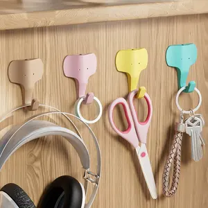 Cute Elephant Self Adhesive Hook Coat Scarf Key Up Wall Decoration Mounted Home Office Storage Creative Bathroom No-punch Hook