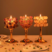 Porte-bougie en cristal brut d'améthyste naturelle et de quartz rose, ornement de mariage, fluorite, décoration d'intérieur de style européen, modèle chinois