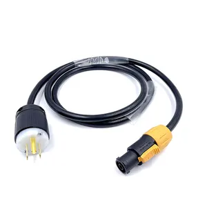 Conector de alimentación Nema con Cable, impermeable, Bloqueable, IP67, 3 pines