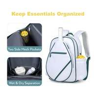 Sac à dos de sport pratique pour l'entraînement au tennis avec plusieurs compartiments, poche séparée pour chaussures et rangement pour raquettes