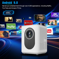 Mini projecteur domestique ultra haute définition 1080P LCD avec prise en charge 4K HDR25, système d'exploitation Android 9, lampe LED pour cinéma en plein air et home cinéma