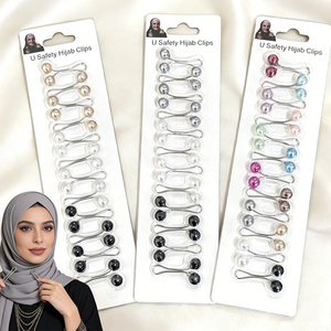 Clip d'accessoires transfrontalier direct usine, clip en U perlé coloré, aimants pour <span class=keywords><strong>hijab</strong></span>, boucle de fixation pour foulard en soie - Product Image 1