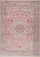 Tapis rectangulaire tissé d'intérieur classique contemporain Tapis gris rose Lavable en machine Motif abstrait fabriqué à la machine