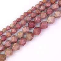 Perles en vrac de rhodonite naturelle facettée, taille diamant, pour la fabrication de bijoux et l'artisanat, 15,5 pouces, vente en gros