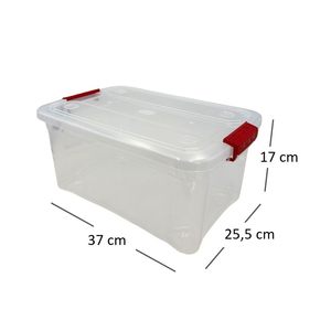 Contenedores de Almacenamiento de Plástico Transparente de 10 Litros con Cierre a Presión, 37x25.5x17 cm, Juego de Contenedores para Ropa - Product Image 2