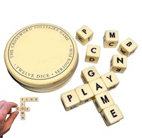 Jeu de Solitaire de Mots Croisés Alphabet Douze Lettres en Plastique Écologique Portable pour Camping et Éducation Familiale
