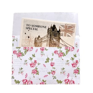 <span class=keywords><strong>Enveloppe</strong></span> à fenêtre en papier florale, cadeau Floral, format personnalisé, réglable, avec votre logo, 17.5x12.5CM - Product Image 3