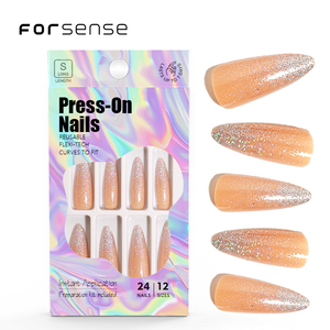 Forsense xl bouts d'ongles de doigt en gros presse extra longue sur les ongles avec de la colle faux ongles réutilisables en vrac faux ongle <span class=keywords><strong>prix</strong></span> de gros - Product Image 1