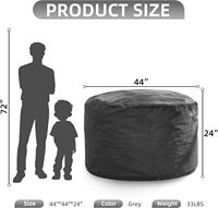 Fauteuil pouf extra large en tissu velours, personnalisable