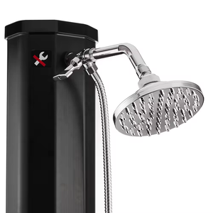 KANGRUN 35L Ecológico alta calidad UV resistencia PVC portátil WPC <span class=keywords><strong>base</strong></span> de <span class=keywords><strong>ducha</strong></span> negro redondo <span class=keywords><strong>ducha</strong></span> de jardín al aire libre <span class=keywords><strong>ducha</strong></span> <span class=keywords><strong>solar</strong></span> - Product Image 2