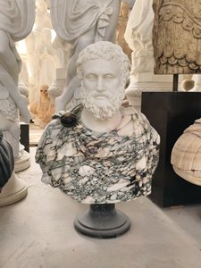 Busto de David Tallado a Mano en Mármol Natural, Escultura Clásica Griega Romana de Cabeza Masculina, Decoración para el Hogar, Superventas - Product Image 4