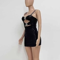 Robe d'été décontractée pour femme, style européen et américain, à bretelles, dos nu, avec broche à sequins et coupe à la hanche à motif floral