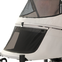 Poussette pliable à 4 roues pour chiens et chats, avec fermeture éclair, rampe de chargement, maille respirante, chariot de voyage extérieur compatible avec les voitures