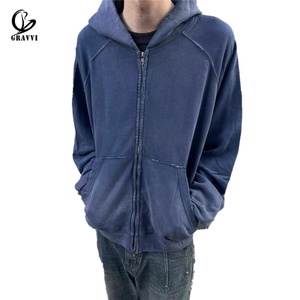 เสื้อฮู้ดดี้สตรีทแวร์ทรงโอเวอร์ไซส์ ผ้าฝ้าย 100% หนัก 400 กรัม ล้างสีแบบวินเทจ สไตล์ลำลอง พร้อมปักโลโก้ตามสั่ง สำหรับผู้ชาย - Product Image 2