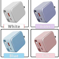 Adaptador GaN Dual A + C de 35W para iPhone, cargador con Cable retráctil, cargador tipo C de 35W para iPhone, cargador de teléfono USB + tipo C