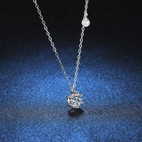 Collier classique en moissanite à six griffes pour femme, élégant, chaîne croisée de luxe léger en argent 925