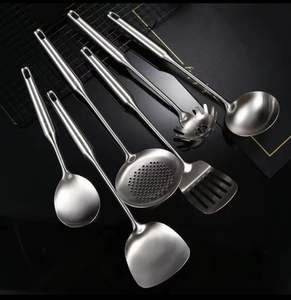 Wholesale Kitchen Soup Ladle Skimmer Turner Spatula Rice Scoop Utensil <b>Sets</b> Stainless Steel Modern Customized Silicone - Product Image 3