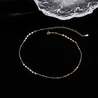 Collier ras du cou délicat avec petit cœur et perles, chaîne en argent 925 pour femmes et enfants