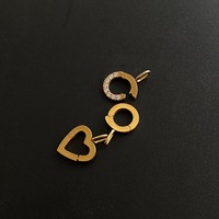 EMANCO Breloque Cœur en Acier Inoxydable Poli Squeletté avec Fermoir Zirconia pour Collier et Bracelet DIY Femme, Vente en Gros et Dropshipping
