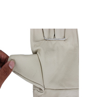 Gants de conducteur en cuir de couleur claire avec embouts de fer à souder résistants à l'usure et isolants à la chaleur pour les soudeurs