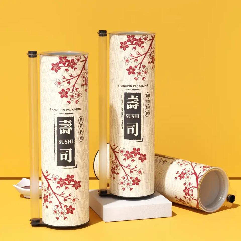 Round Eco-Friendly Biodegradable Disposable Paper-based Sushi Togo Push ...