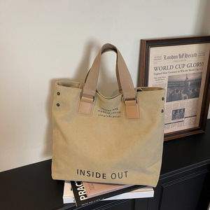 2026 New Vintage <b>Canvas</b> <b>Large</b> Capacity Women's Crossborder Casual Hand <b>Bag</b> Ladies Single Shoulder <b>Bag</b> - Product Image 1