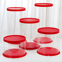Boîte ronde de 6, 8, 10, 12 pouces de qualité alimentaire PET recyclable pour dessert et fête, emballage de cadeau de boulangerie, boîte à gâteau transparente avec couvercle transparent